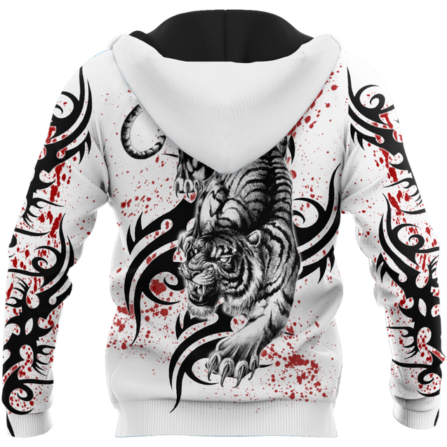 White Tiger Tattoo 3D All Over Printed Shirts For Men and Women