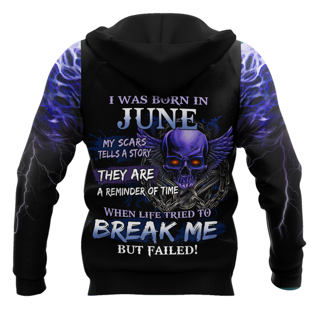 June Guy Skull 3D All Over Printed Unisex Hoodie