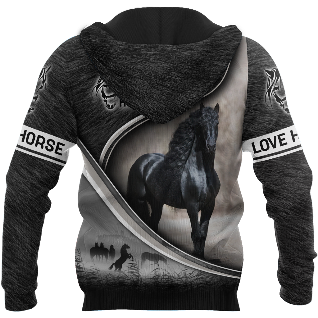Black Horse 3D All Over Printed Shirts VP07102001