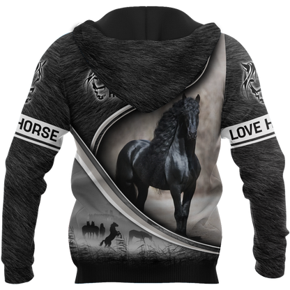 Black Horse 3D All Over Printed Shirts VP07102001
