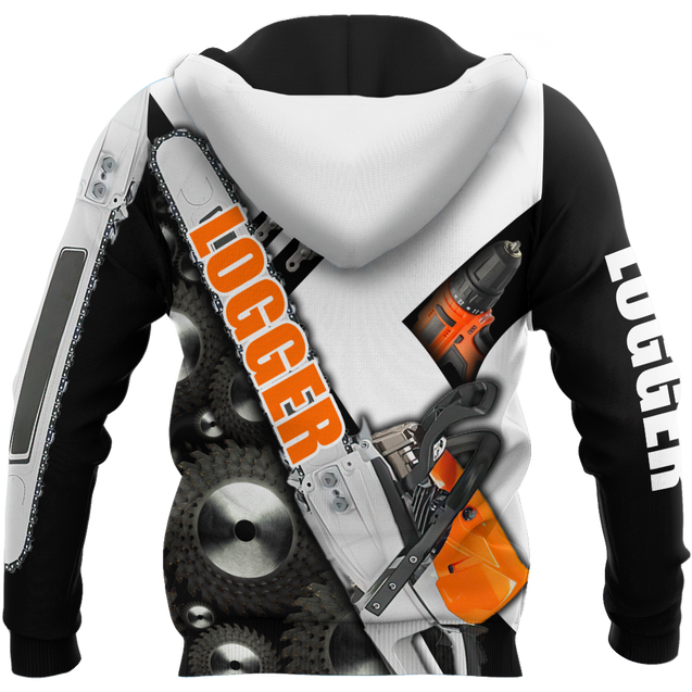 Logger Man Black and White 3D Unisex Hoodie Logger VP12112001XT