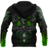 All Over Printed Fantasy Bat Skull And Sword Hoodie For Men And Women MEI