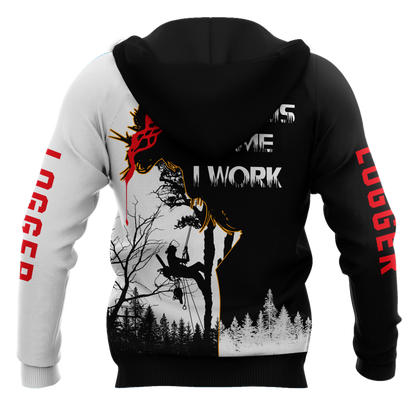 In Jesus Name I Work Logger Unisex Shirts Pi17102003