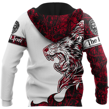 The Red Lion Tattoo Over Printed Hoodie