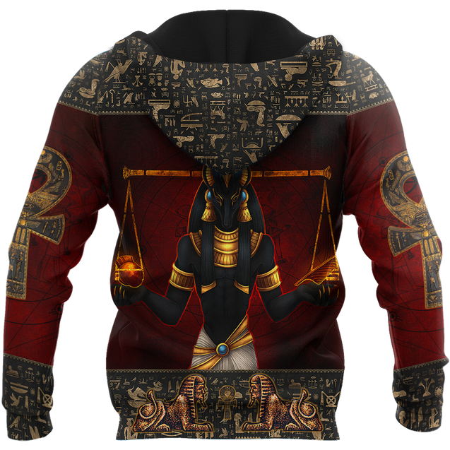 Anubis Ancient Egyptian 3D All Over Printed Shirts For Men And Women JJ26062004-Apparel-MP-Hoodie-S-Vibe Cosy™