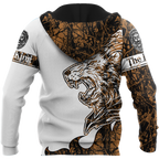 Custom Name The King Lion Tattoo Over Printed Hoodie