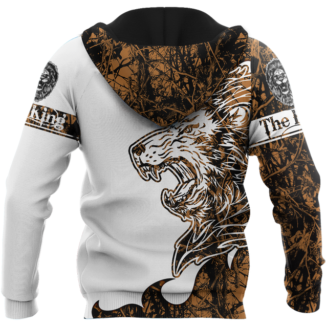 Custom Name The King Lion Tattoo Over Printed Hoodie