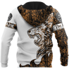 Custom Name The King Lion Tattoo Over Printed Hoodie