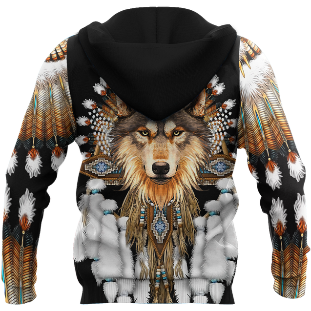 Native American Wolf 3D All Over Printed Shirts MP18052001-Apparel-MP-Hoodie-S-Vibe Cosy™