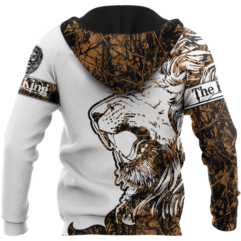 3D The Alpha King Lion Tattoo Over Printed Hoodie