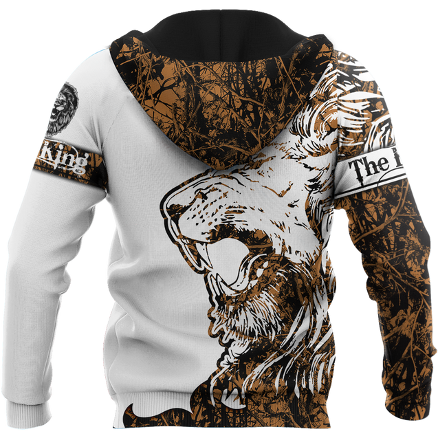 3D The Alpha King Lion Tattoo Over Printed Hoodie