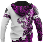 The Purple Lion Tattoo Over Printed Hoodie