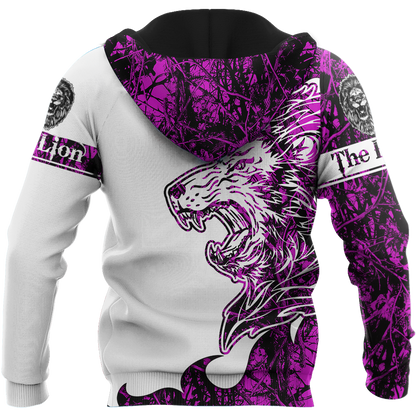 The Purple Lion Tattoo Over Printed Hoodie