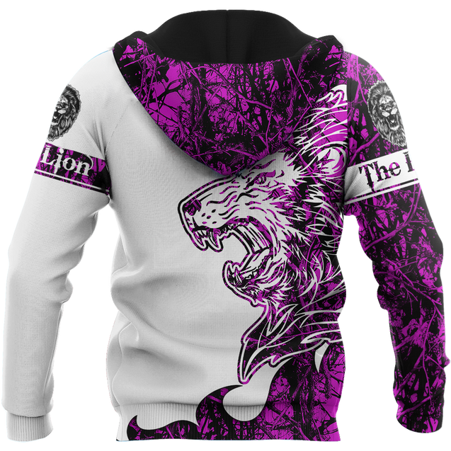 The Purple Lion Tattoo Over Printed Hoodie