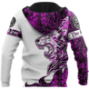 The Purple Lion Tattoo Over Printed Hoodie