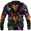Colorful wolf 3D hoodie shirt for men and women JJW15092001