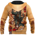 Wolf Poker All Over Printed Unisex Deluxe Hoodie ML