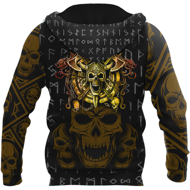 Golden Viking Skull Hoodie MEI