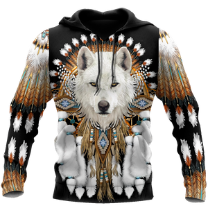 Native American Wolf 3D All Over Printed Shirts MP18052002-Apparel-MP-Hoodie-S-Vibe Cosy™