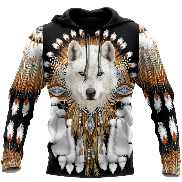 Native American Wolf 3D All Over Printed Shirts MP18052002-Apparel-MP-Hoodie-S-Vibe Cosy™