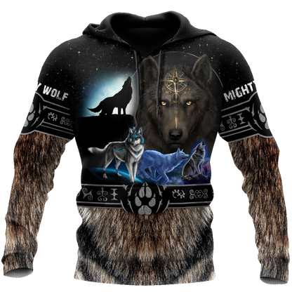 All Over Printed Viking Mighty Wolf Hoodie MEI09152005-MEI