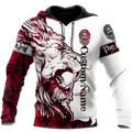 Custom Name The Red Alpha King Lion Tattoo 3D All Over Printed Unisex Shirt