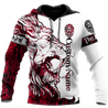 Custom Name The Red Alpha King Lion Tattoo 3D All Over Printed Unisex Shirt