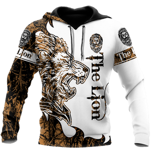 The Gold Lion Tattoo Over Printed Hoodie