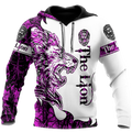The Purple Lion Tattoo Over Printed Hoodie