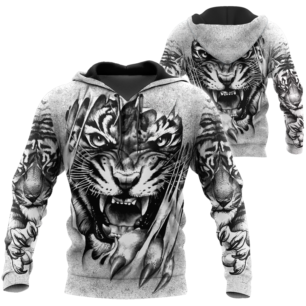 3D Tiger Tattoo Potrait  Over Printed Shirt for Men and Women