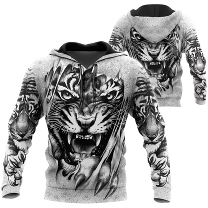 3D Tiger Tattoo Potrait  Over Printed Shirt for Men and Women