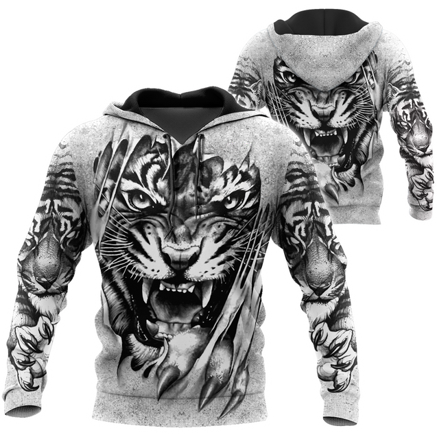 3D Tiger Tattoo Potrait  Over Printed Shirt for Men and Women