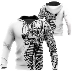 3D Ancient Egypt Anubis Tattoo Over Printed Shirt for Men and Women