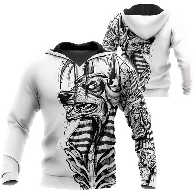 3D Ancient Egypt Anubis Tattoo Over Printed Shirt for Men and Women