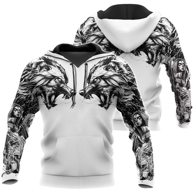 Tattoo Wolf Hoodie T Shirt For Men and Women HAC300502-NM-Apparel-NM-Hoodie-S-Vibe Cosy™