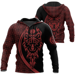 Tattoo Wolf Hoodie T Shirt For Men and Women HAC080606-NM-Apparel-NM-Hoodie-S-Vibe Cosy™