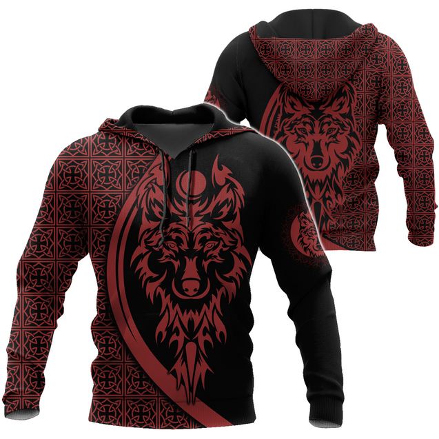 Tattoo Wolf Hoodie T Shirt For Men and Women HAC080606-NM-Apparel-NM-Hoodie-S-Vibe Cosy™