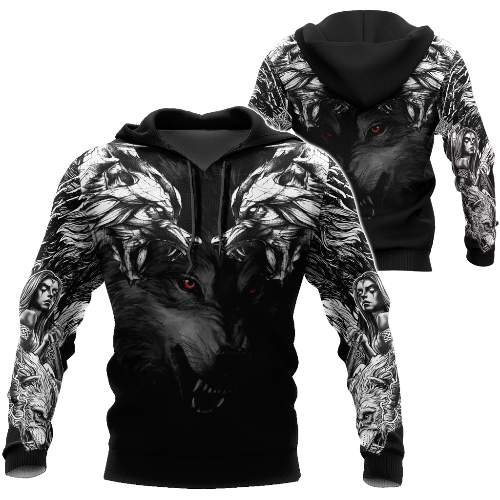 Double Dark Wolf Tattoo 3D All Over Printed Unisex Shirts