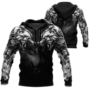 Double Dark Wolf Tattoo 3D All Over Printed Unisex Shirts