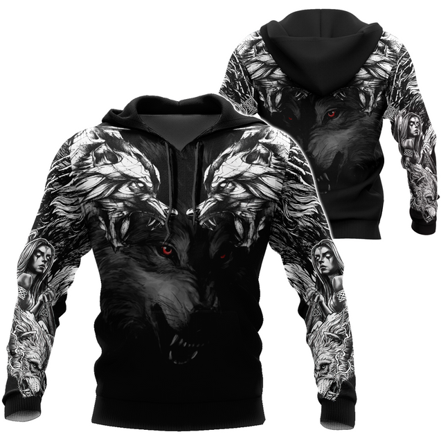 Double Dark Wolf Tattoo 3D All Over Printed Unisex Shirts