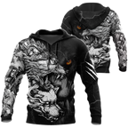 Wolf Tattoo Over Printed Shirt For Men and Women