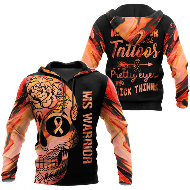 Multiple sclerosis warrior 3d hoodie shirt for men and women-Apparel-HG-Zip hoodie-S-Vibe Cosy™