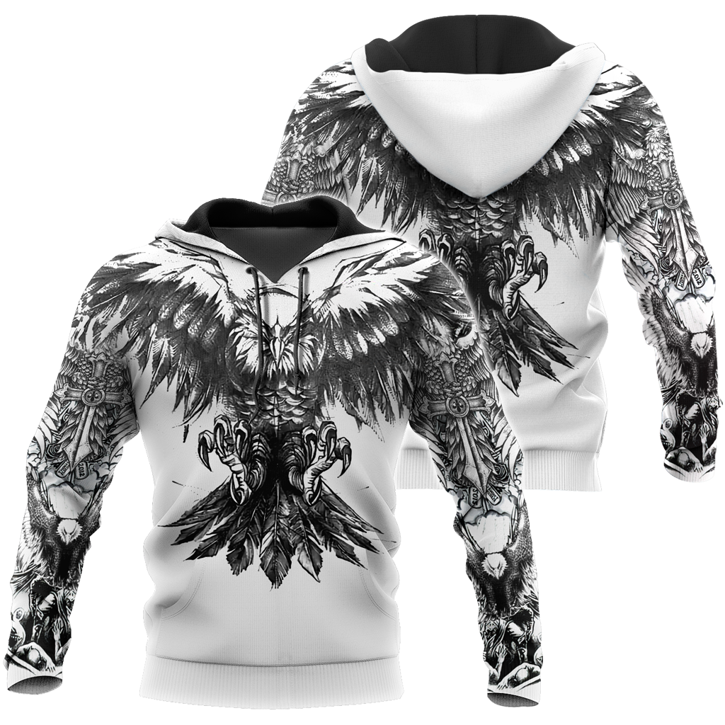 Eagle Tattoo Art Hoodie T Shirt For Men and Women HAC300504-NM-Apparel-NM-Hoodie-S-Vibe Cosy™