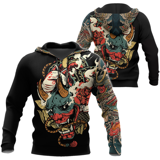 Samurai Tattoo Art Hoodie T Shirt For Men and Women HAC220604-NM-Apparel-NM-Hoodie-S-Vibe Cosy™