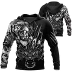 White Tiger 3D Tattoo Over Printed Shirt for Men and Women