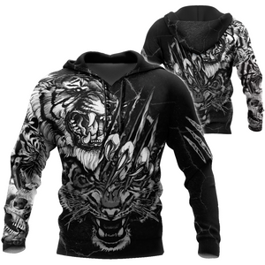 White Tiger 3D Tattoo Over Printed Shirt for Men and Women