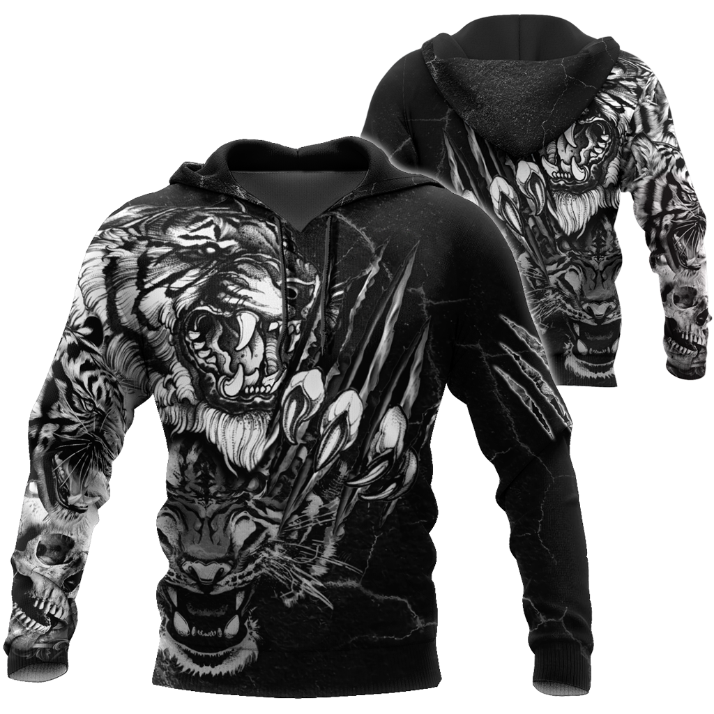 3D Tiger Tattoo Over Printed Shirt for Men and Women