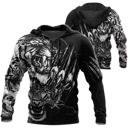 3D Tiger Tattoo Over Printed Shirt for Men and Women