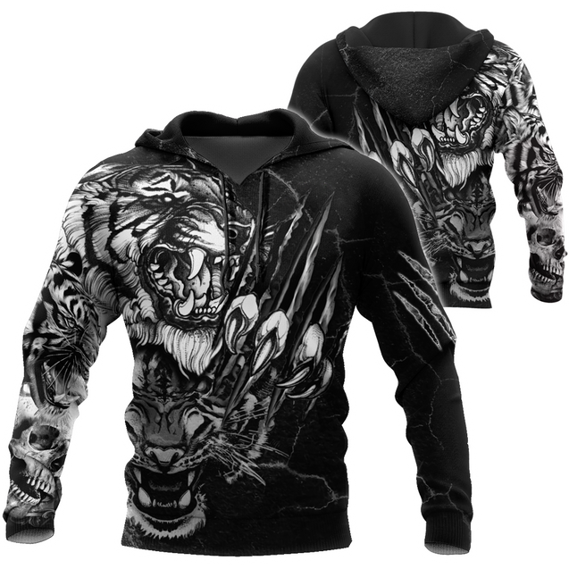 3D Tiger Tattoo Over Printed Shirt for Men and Women