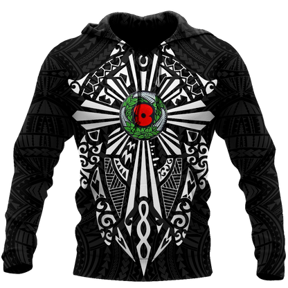 New zealand anzac, lest we forget maori cross tattoo 3d all over printed shirt and short for man and women MH3006201-Apparel-PL8386-Hoodie-S-Vibe Cosy™
